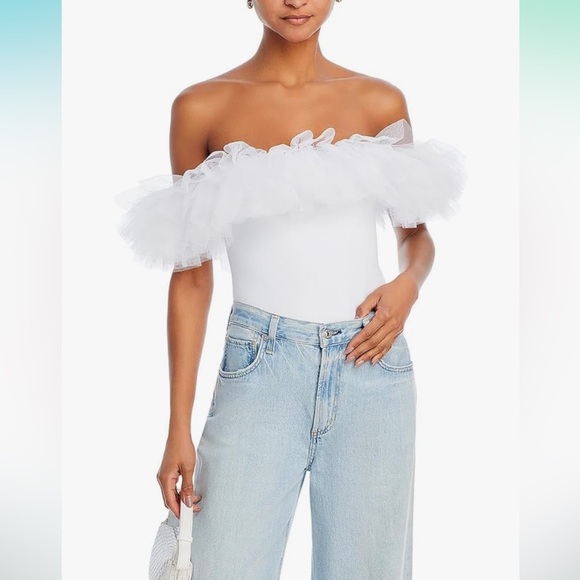 NWT Intimately Free People Tulle bodysuit. Sz XS. white color - Picture 1 of 10